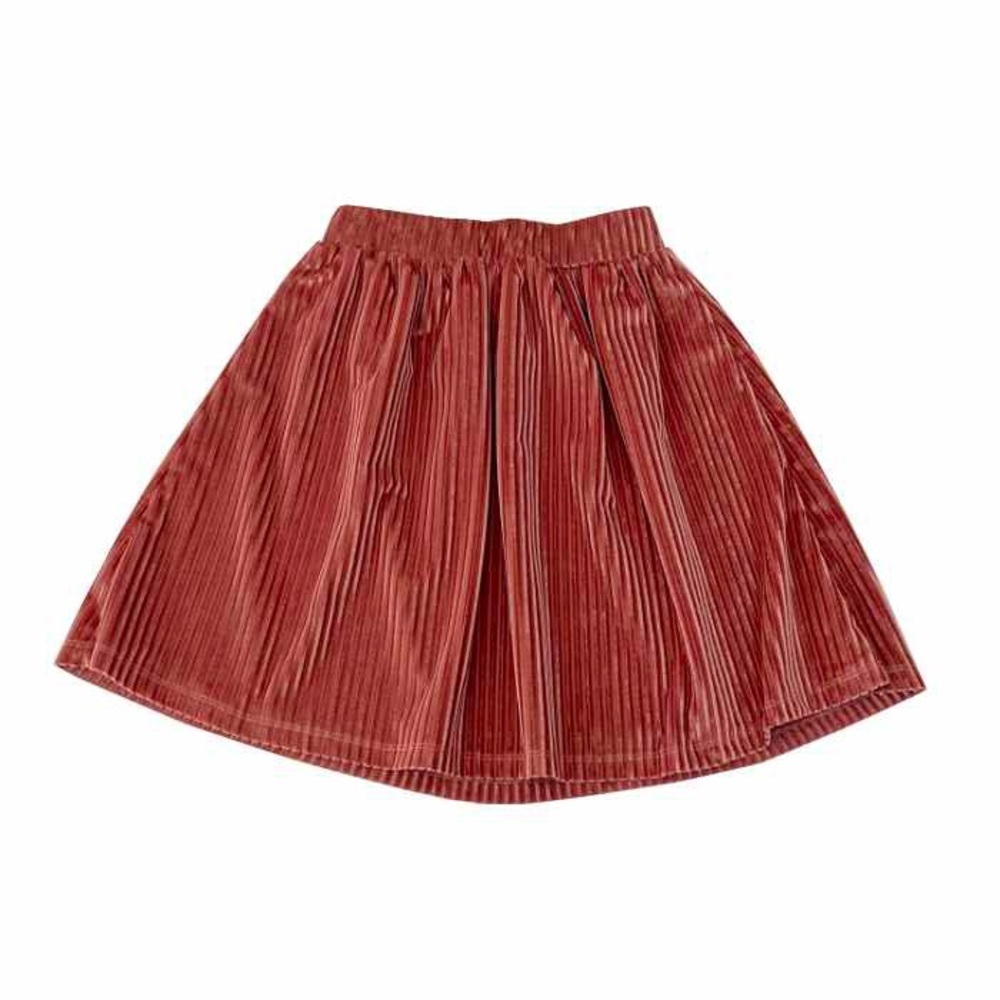 Costes Rebel Canyon Orange Pleated Velvet Skirt